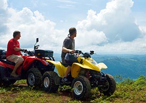 men on an atv tour in costa rica