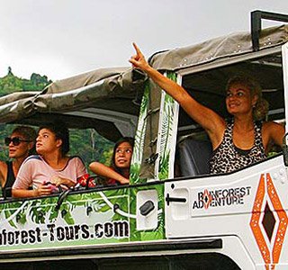 people in a van on Rainforest Safari Tours in Costa Rica