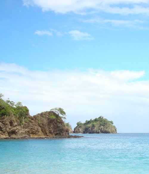 beach with blue sky in Costa Rica