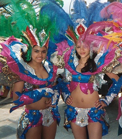women in costume for carnival in costa rica